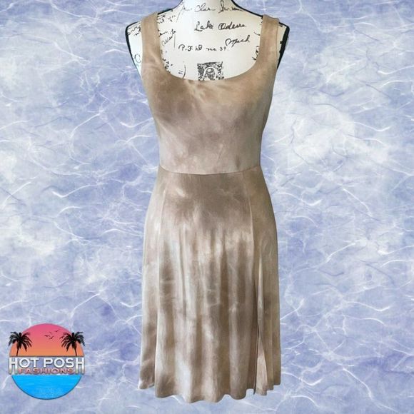 Gilli Neutral Tie Dye Sleeveless Scoop Neck Fit And Flare Dress Size Sma… - Picture 10 of 11
